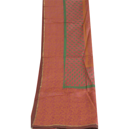 Sanskriti Vintage Lang Dupatta Stola Ren Silke Pink Hijab Malede Tørklæder