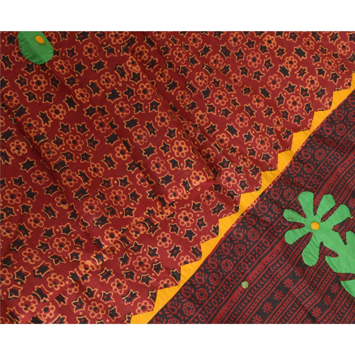 Санскритский винтажный длинный палантин дупатта из чистого хлопка темно-красной вуали Ajrakh Unquie