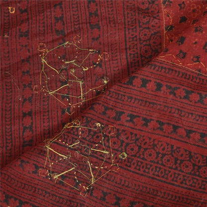 Санскритский винтажный длинный палантин дупатта из чистого хлопка темно-красной вуали Ajrakh Unquie