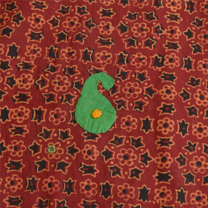 Санскритский винтажный длинный палантин дупатта из чистого хлопка темно-красной вуали Ajrakh Unquie