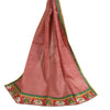 Sanskriti Vintage Long Dupatta Stole Pure Silk Brick Red Woven Patola Ikat Hijab