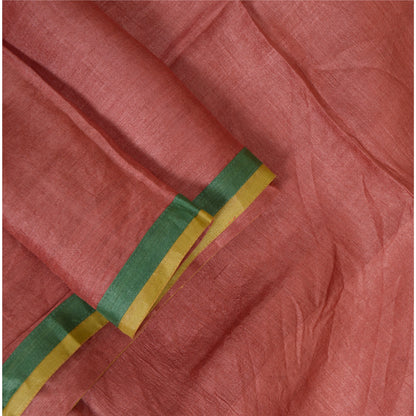 Sanskriti Vintage Long Dupatta Stole Pure Silk Brick Red Woven Patola Ikat Hijab