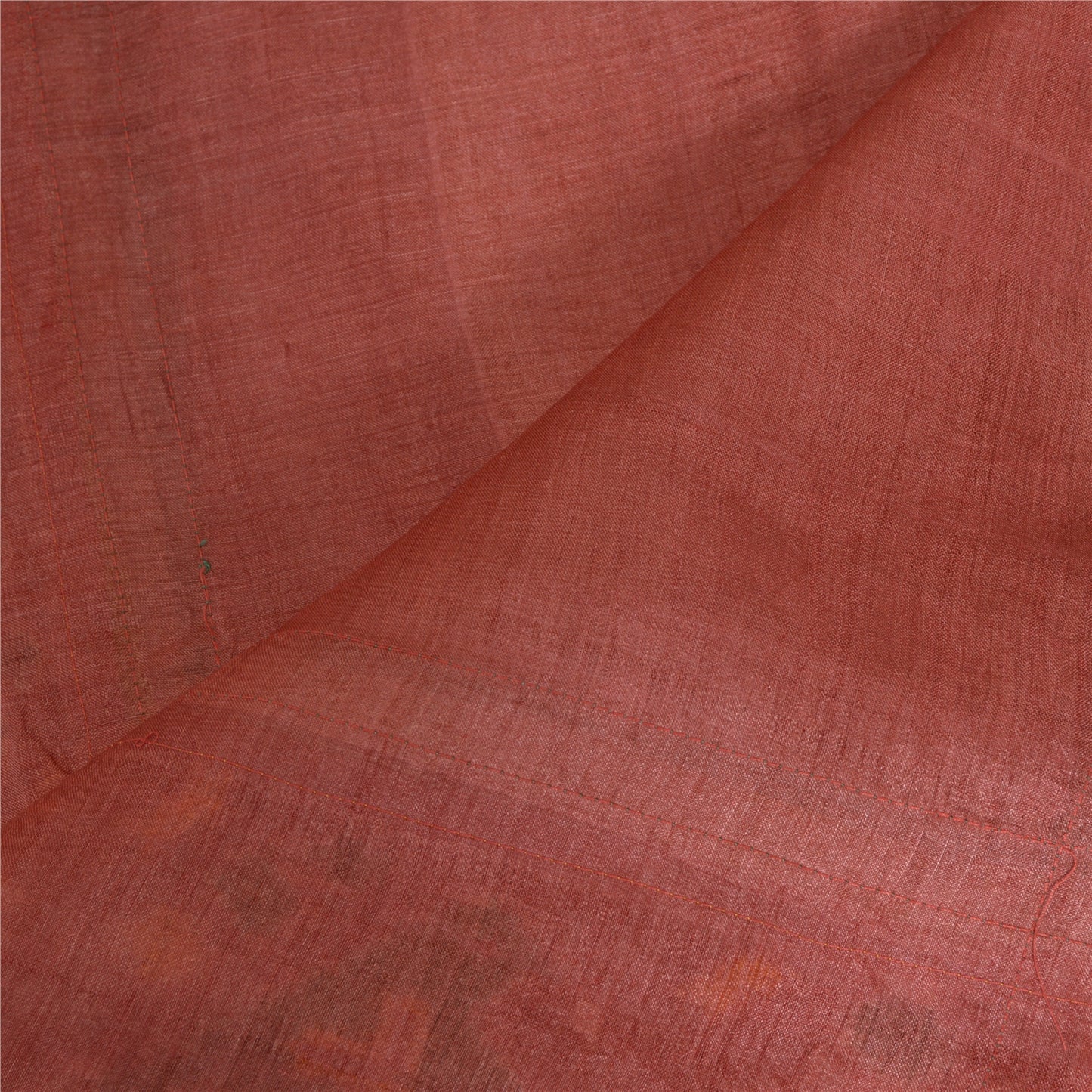 Sanskriti Vintage Long Dupatta Stole Pure Silk Brick Red Woven Patola Ikat Hijab