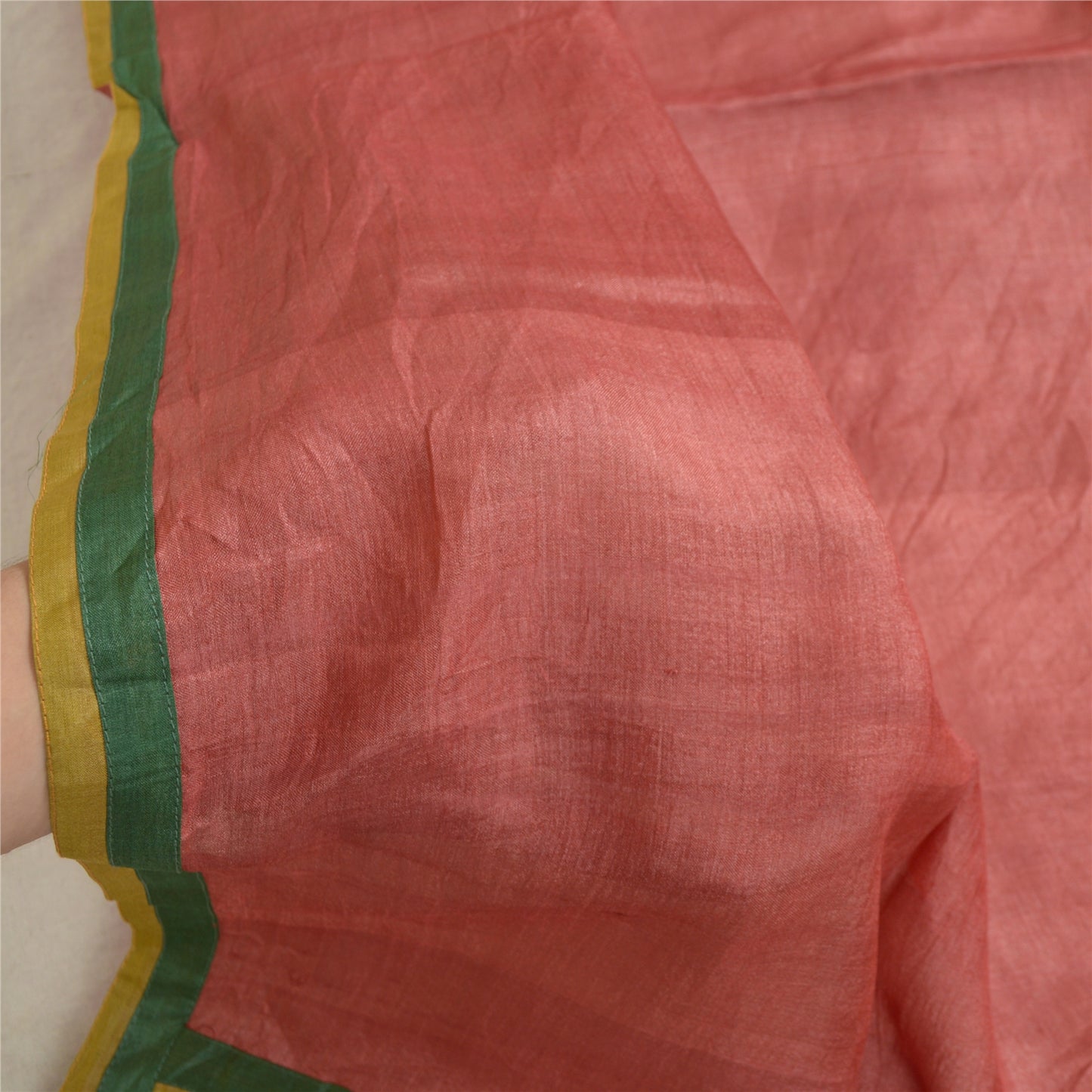 Sanskriti Vintage Long Dupatta Stole Pure Silk Brick Red Woven Patola Ikat Hijab