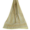 Sanskriti Vintage Long Dupatta Stole Cotton Silk Olive Green Hand-Block Printed