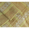 Sanskriti Vintage Long Dupatta Stole Cotton Silk Olive Green Hand-Block Printed