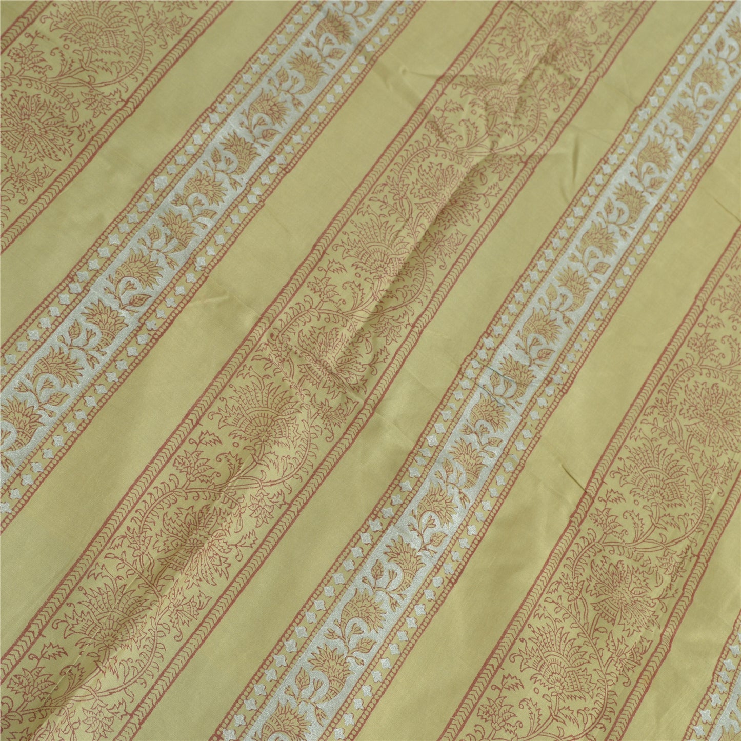 Sanskriti Vintage Long Dupatta Stole Cotton Silk Olive Green Hand-Block Printed