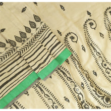 Load image into Gallery viewer, Sanskriti Vintage Ivory Long Dupatta Stole 100% Pure Woolen Block Printed Shawl
