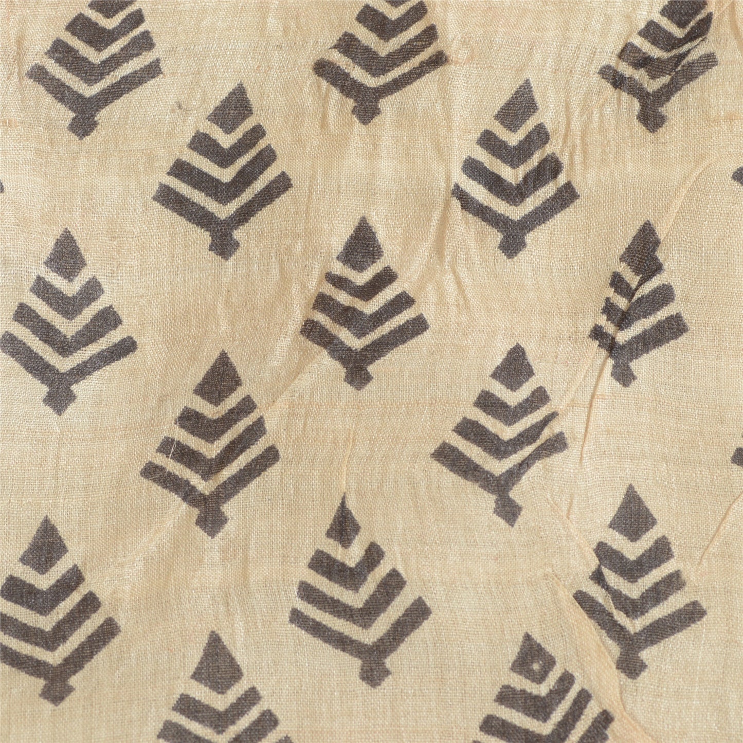 Sanskriti Vintage Fersken Lang Dupatta Stola Ren Silke Håndbloktrykt Slør