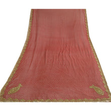 Load image into Gallery viewer, Sanskriti Vintage Long Dark Red Dupatta/Stole Pure Georgette Silk Hand Beaded
