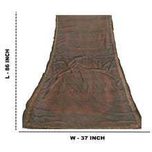 Load image into Gallery viewer, Sanskriti Vintage Dupatta Long Stole Pure Chiffon Silk Brown Hand Beaded Tie-Dye
