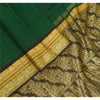 Sanskriti Vintage Long Dupatta Stole Blend Cotton Green Veil Woven Scarves