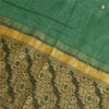 Sanskriti Vintage Long Dupatta Stole Blend Cotton Green Veil Woven Scarves