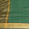 Sanskriti Vintage Long Dupatta Stole Blend Cotton Green Veil Woven Scarves