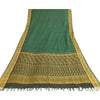 Sanskriti Vintage Long Dupatta Stole Blend Cotton Green Veil Woven Scarves