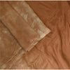 Sanskriti Vintage Dupatta Long Stole Pure Silk Brown Handmade Mukeish & Tie-Dye
