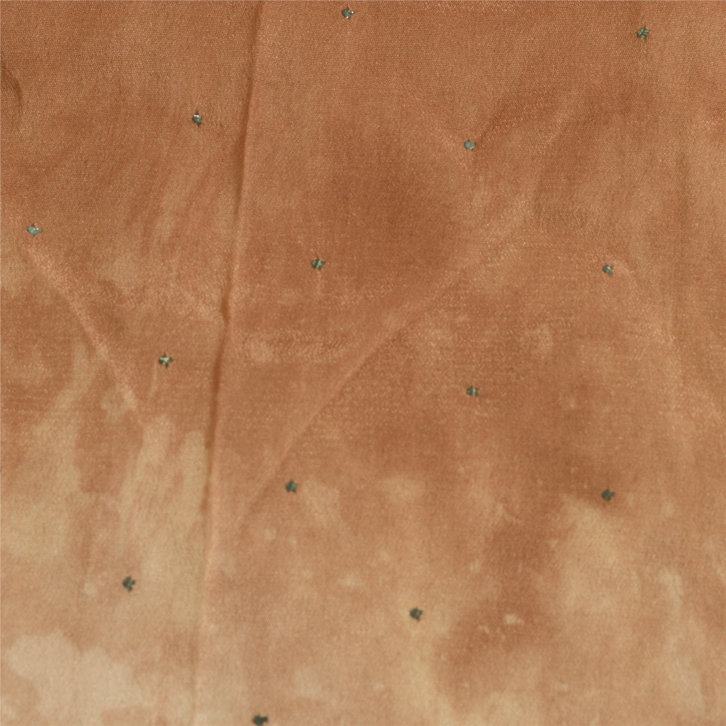 Sanskriti Vintage Dupatta Long Stole Pure Silk Brown Handmade Mukeish & Tie-Dye