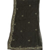 Sanskriti Vintage Long Black Dupatta/Stole Pure Chiffon Silk Hand Beaded Scarves