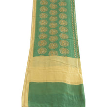 Load image into Gallery viewer, anskriti Vintage Green/Cream Cotton Silk Dupatta Long Stole Printed Wrap Scarves

