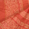 Sanskriti Vintage Long Dupatta Stole Cotton Silk Saffron/Brick Red Block Printed