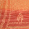 Sanskriti Vintage Long Dupatta Stole Cotton Silk Saffron/Brick Red Block Printed