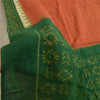 Санскритский винтажный длинный палантин зеленый/красный из чистого хлопка самбалпури икат хиджаб