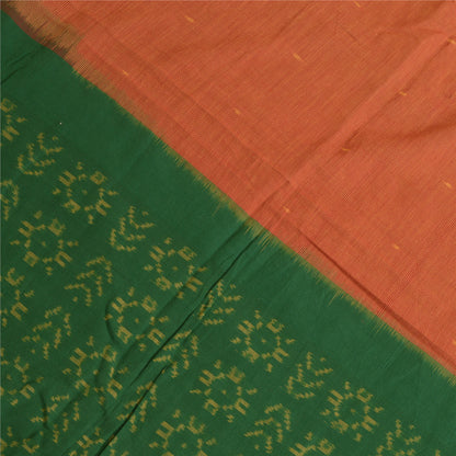 Санскритский винтажный длинный палантин зеленый/красный из чистого хлопка самбалпури икат хиджаб