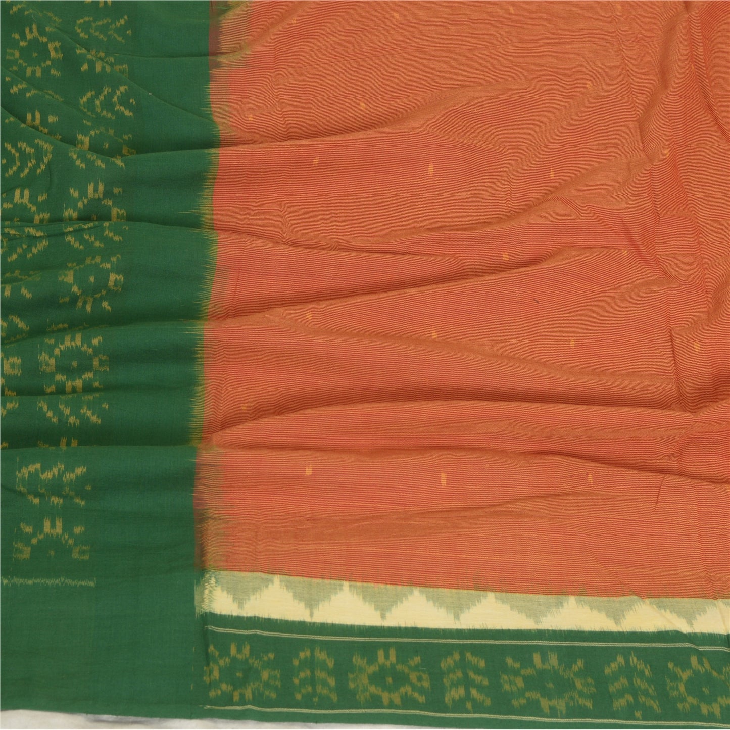 Санскритский винтажный длинный палантин зеленый/красный из чистого хлопка самбалпури икат хиджаб