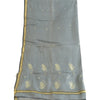 Sanskriti Vintage Long Grey Dupatta/Stole Cotton Silk Hand-Woven Tant Scarves