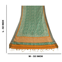 Load image into Gallery viewer, Sanskriti Vintage Long Dupatta Stole Pure Woolen Green Shawl Printed Wrap Veil
