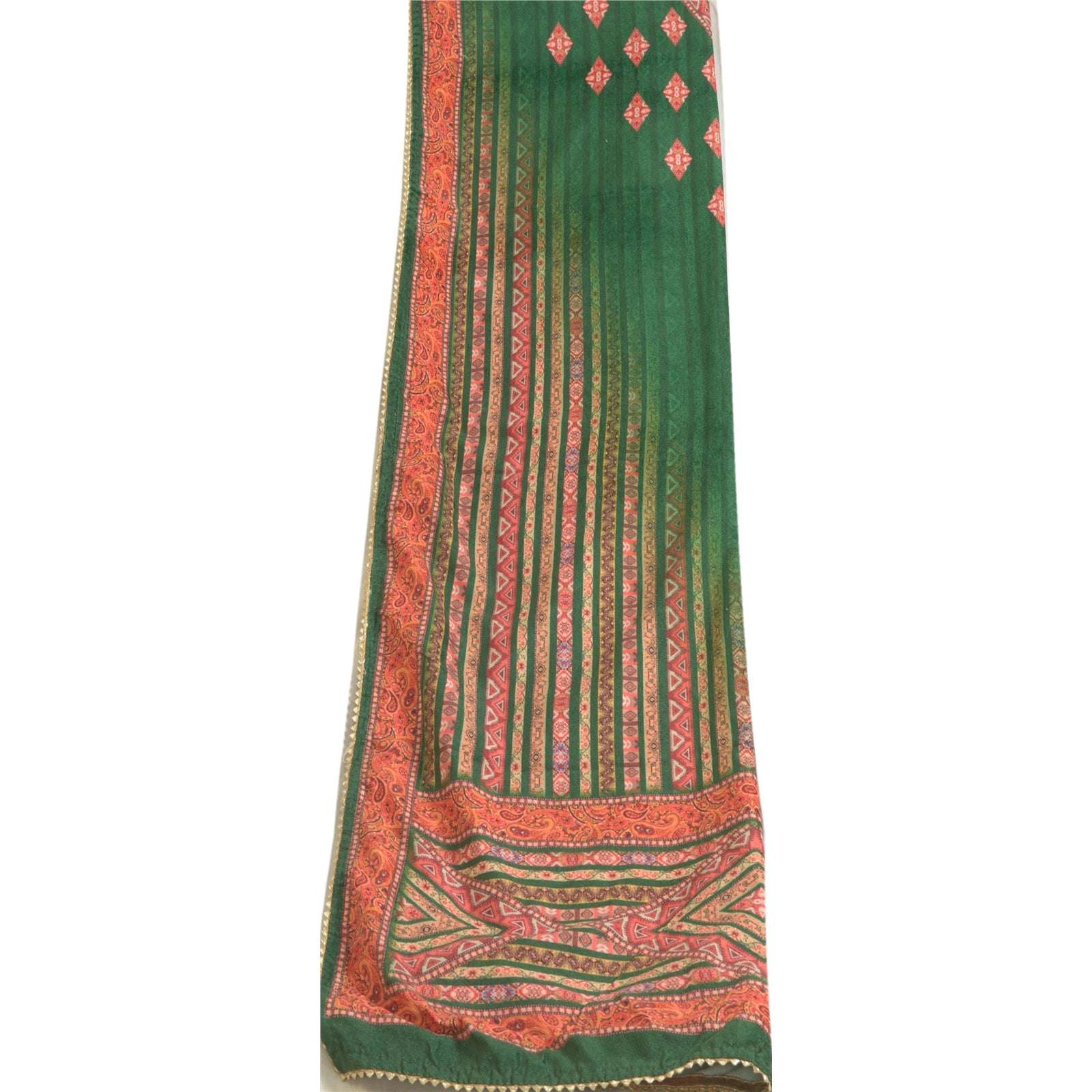 Sanskriti Vintage Long Dupatta Stole Velvet Multicolor Digital Printed Shawl