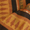 Sanskriti Vintage Long Dupatta Stole Cotton Silk Mustard Hand-Block Print Shawl