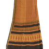 Sanskriti Vintage Long Dupatta Stole Cotton Silk Mustard Hand-Block Print Shawl