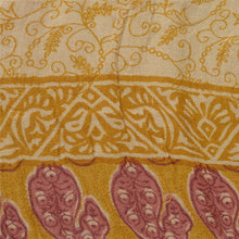 Load image into Gallery viewer, Sanskriti Vintage Ivory/Yellow Long Dupatta Stole Pure Woolen Hijab Printed Veil
