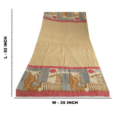 Load image into Gallery viewer, Sanskriti Vintage Long Dupatta Stole Pure Silk Cream Hijab Printed Soft Scarves
