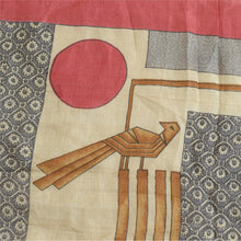 Load image into Gallery viewer, Sanskriti Vintage Long Dupatta Stole Pure Silk Cream Hijab Printed Soft Scarves
