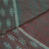 Sanskriti Vintage Long Stole Grøn/Rød Ren bomuldsvævet Sambalpuri Ikat Hijab