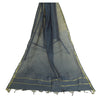 Sanskriti Vintage Long Dupatta Stole Cotton Silk Blue Hijab Woven Wrap Scarves