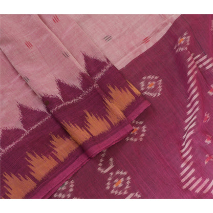 Sanskriti Vintage Long Stole Purple Pure Cotton Hijab Woven Sambalpuri Ikat Veil