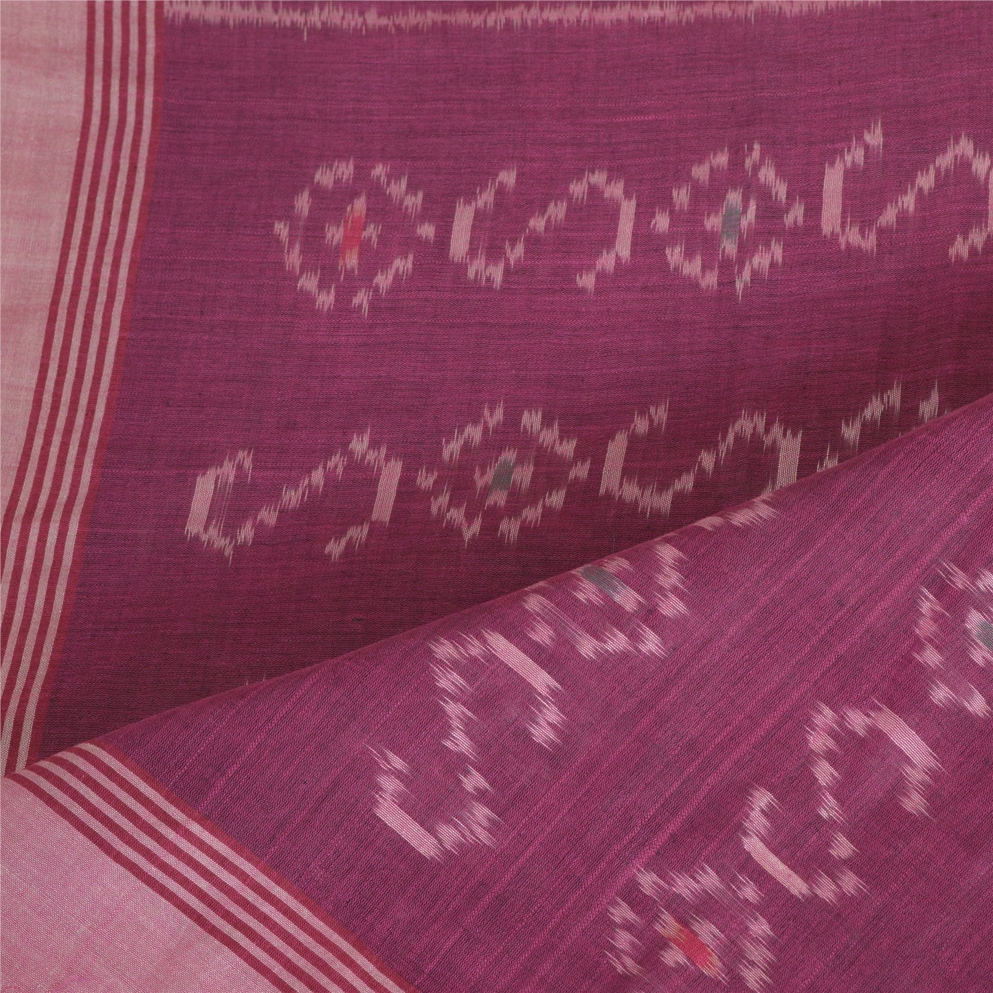 Sanskriti Vintage Long Stole Purple Pure Cotton Hijab Woven Sambalpuri Ikat Veil