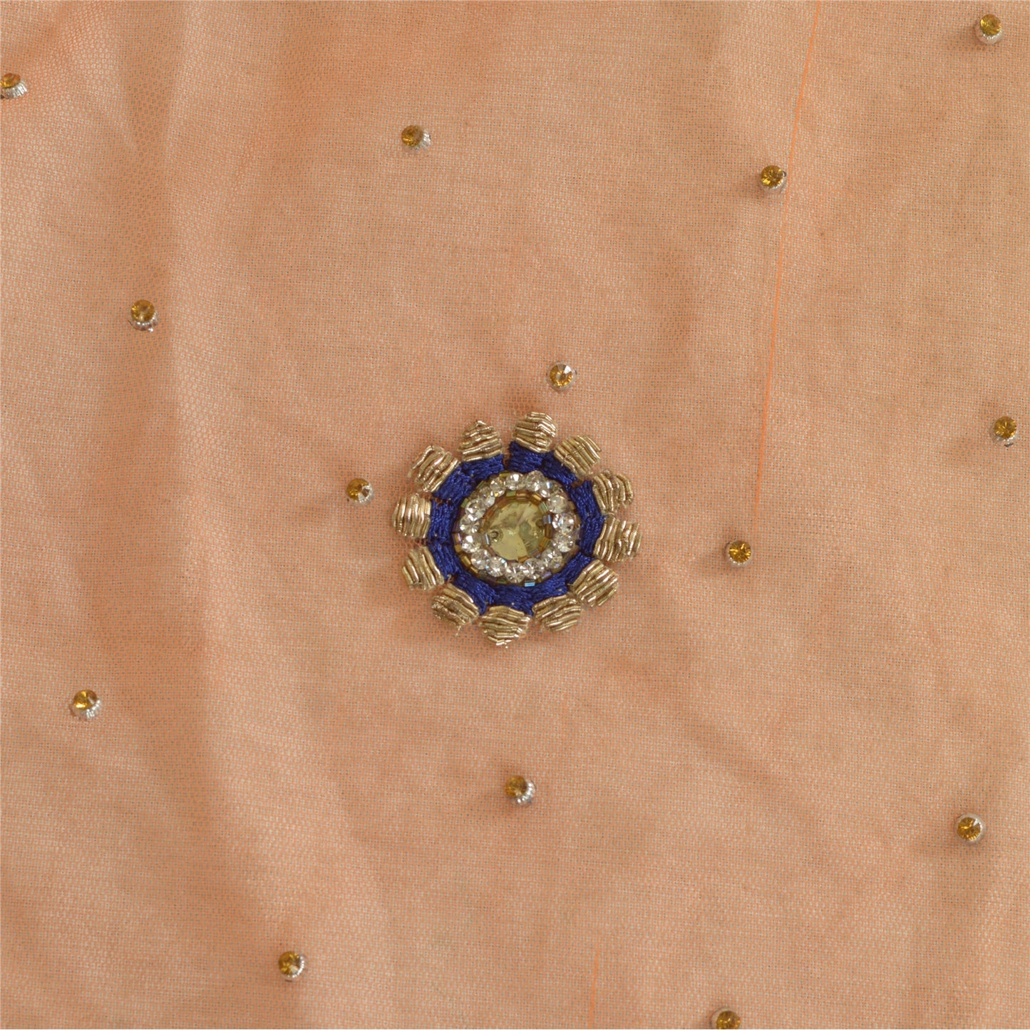 Sanskriti Vintage Orange Lang Dupatta Stole Net Mesh Slør Håndperlede Tørklæder