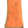 Sanskriti Vintage Orange Lang Dupatta Stole Net Mesh Slør Håndperlede Tørklæder