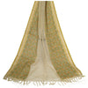 Sanskriti Vintage Long Dupatta Stole Pure Silk Ivory/Grey Printed Woven Scarves