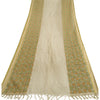 Sanskriti Vintage Long Dupatta Stole Pure Silk Ivory/Grey Printed Woven Scarves