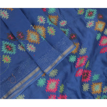 Load image into Gallery viewer, Sanskriti Vintage Long Dupatta Stole Cotton Silk Blue Embroidered Woven Hijab
