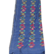 Load image into Gallery viewer, Sanskriti Vintage Long Dupatta Stole Cotton Silk Blue Embroidered Woven Hijab
