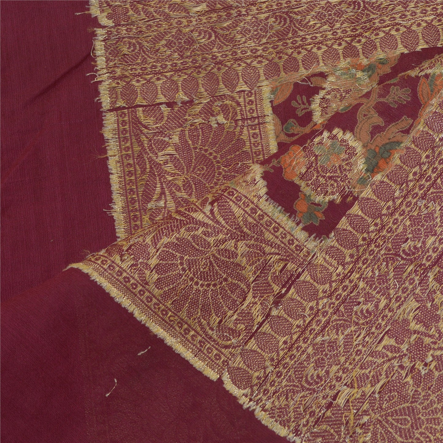 Sanskriti Vintage Long Dupatta Stole Cotton Purple Wrap Veil Woven Scarves