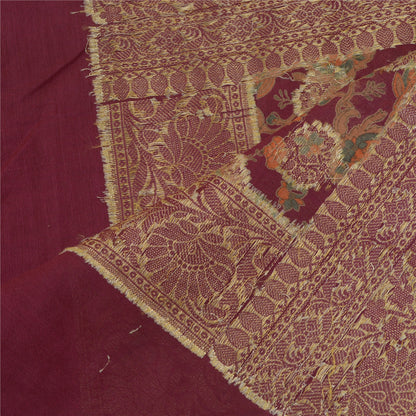 Sanskriti Vintage Long Dupatta Stole Cotton Purple Wrap Veil Woven Scarves