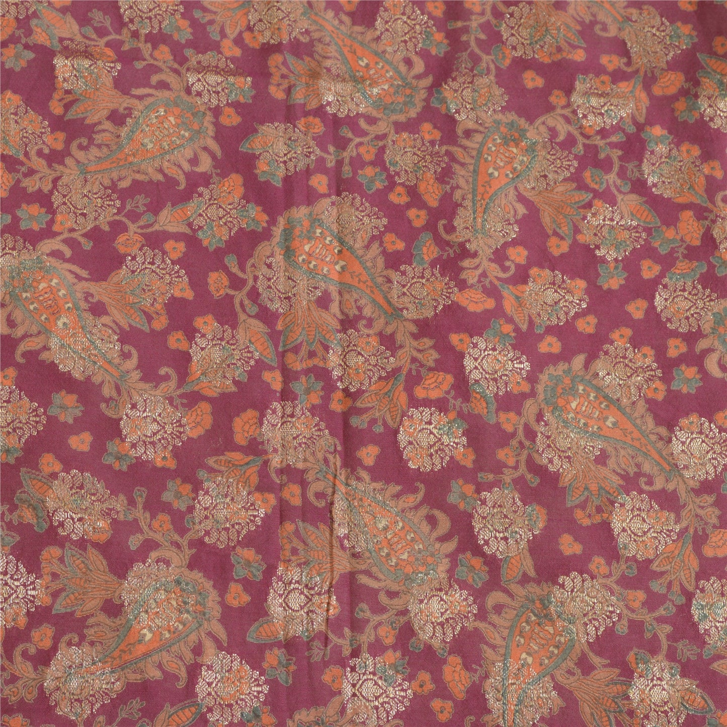 Sanskriti Vintage Long Dupatta Stole Cotton Purple Wrap Veil Woven Scarves