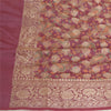 Sanskriti Vintage Long Dupatta Stole Cotton Purple Wrap Veil Woven Scarves